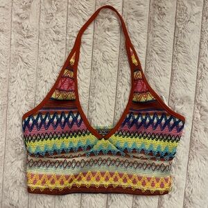 SHEIN Multicolor Geometric Crop Top | Women’s Size XS | Brand New